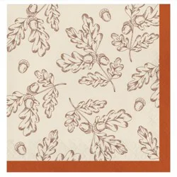 Holiday Home 6.5 Inch Plaid Leaf Lunch Napkin