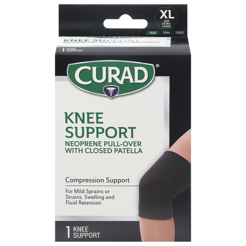 slide 1 of 4, Curad Flex Compression Support Knee Support XL 1 ea, 1 ct