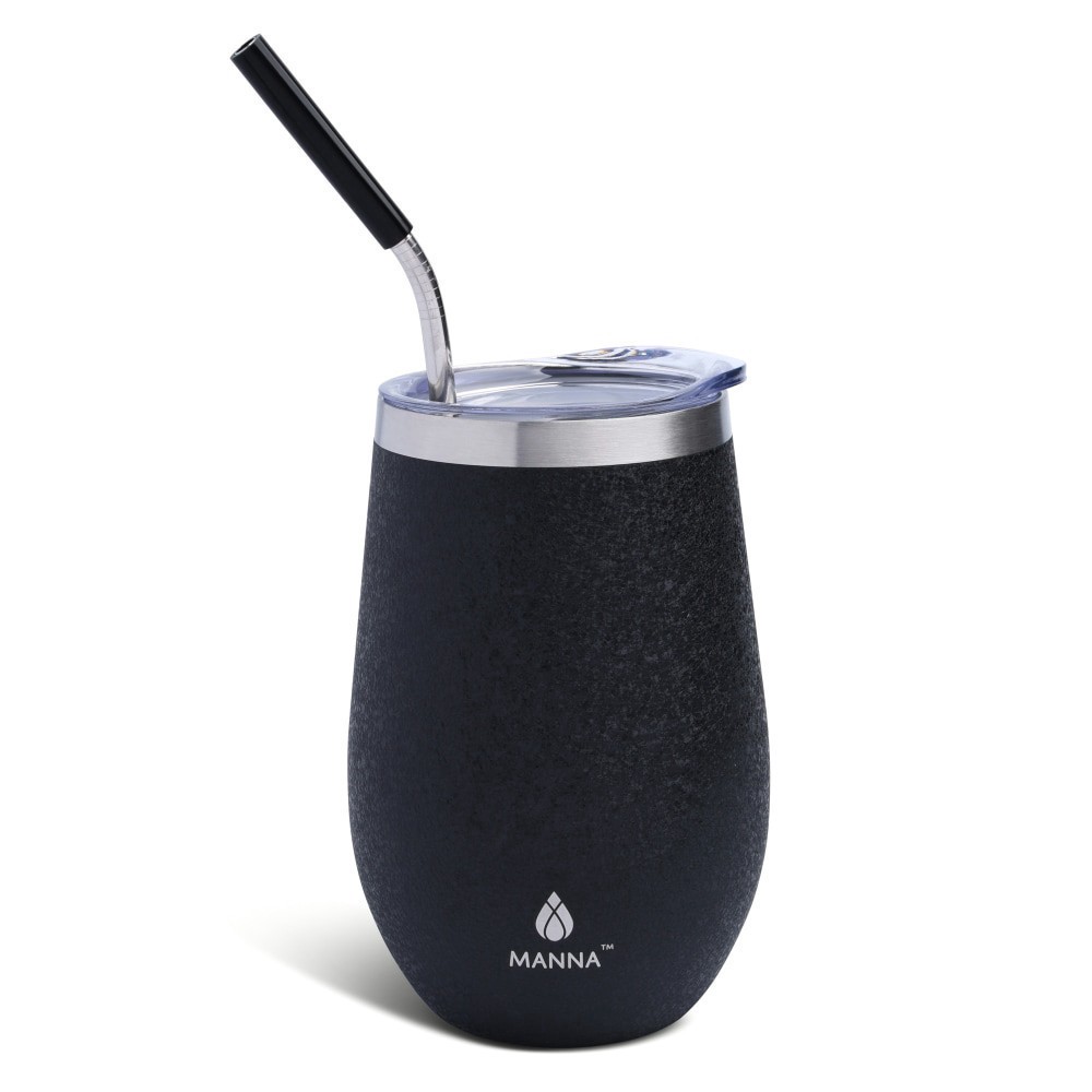 slide 2 of 2, Manna 17 Oz Black Tumbler With Straw, 1 ct