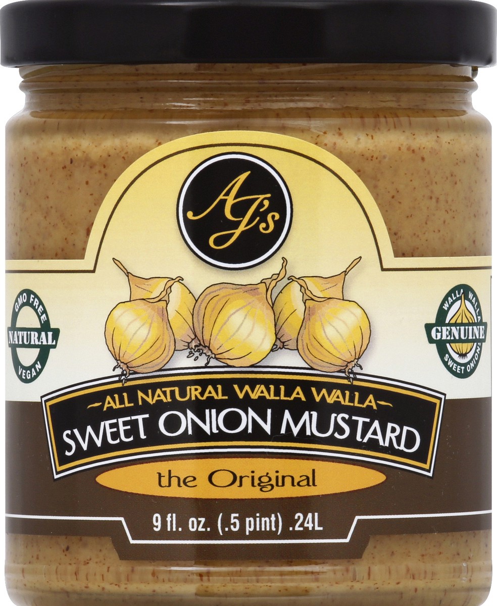 slide 1 of 6, AJs Mustard 9 oz, 9 oz