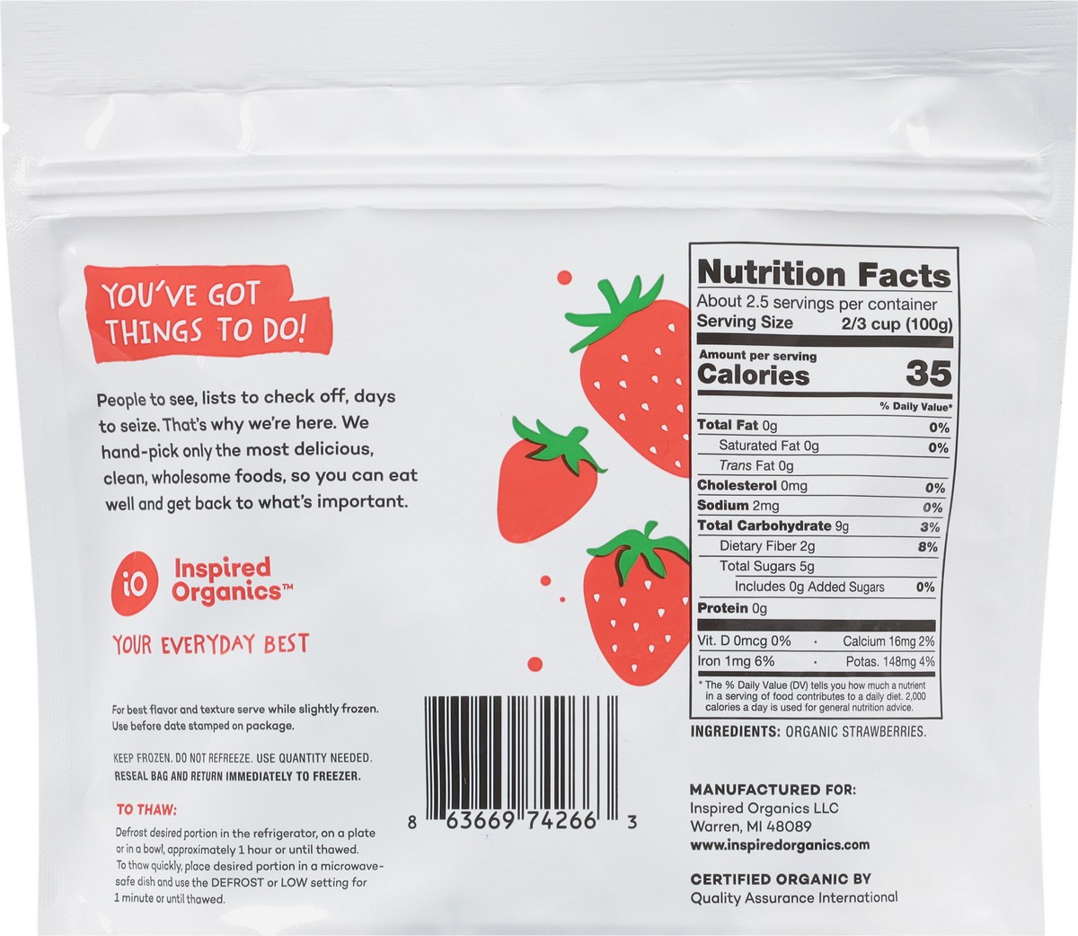 slide 6 of 9, Inspired Organics Organic Strawberries 10 oz, 10 oz
