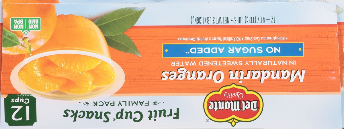 slide 5 of 13, Del Monte No Sugar Added Mandarin Oranges Fruit Cup Snacks Family Pack 12 - 4 oz Cups, 12 ct