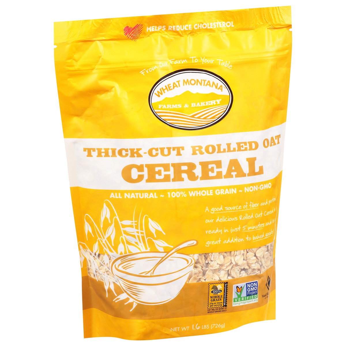 slide 7 of 9, Wheat Montana Rolled Oat Thick-Cut Cereal 1.6 lb, 1.6 lb