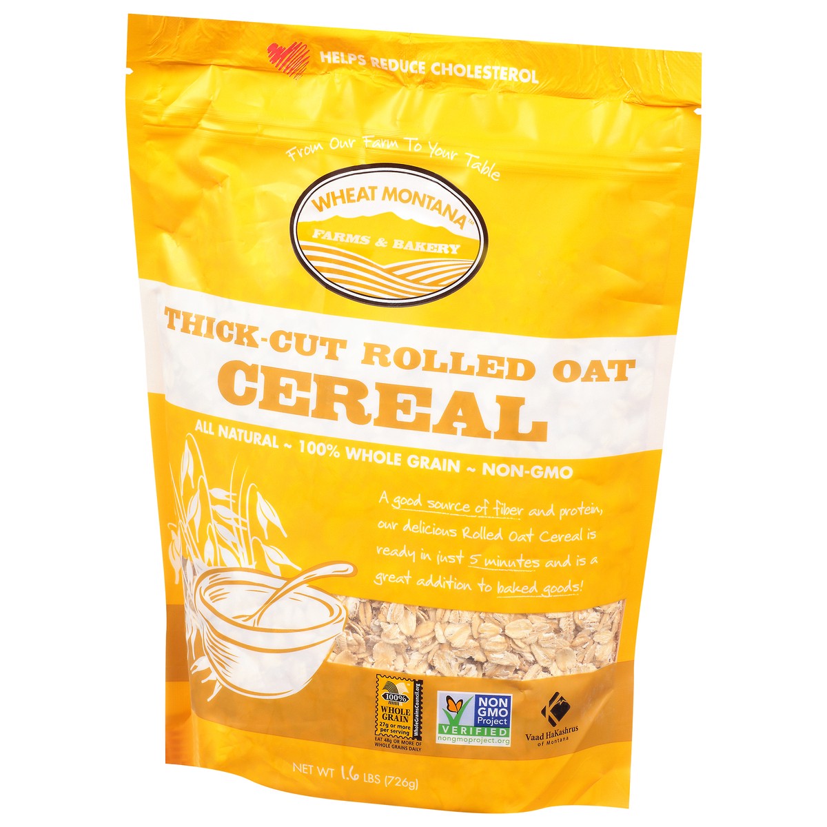 slide 2 of 9, Wheat Montana Rolled Oat Thick-Cut Cereal 1.6 lb, 1.6 lb