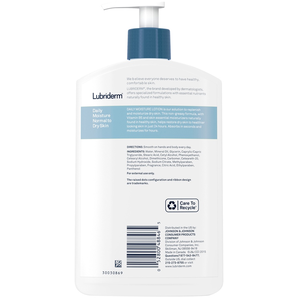 slide 6 of 6, Lubriderm Daily Moisture Hydrating Body and Hand Lotion To Help Moisturize Dry Skin with Pro-Vitamin B5 For Healthy-Looking Skin, Non-Greasy, 16 fl oz