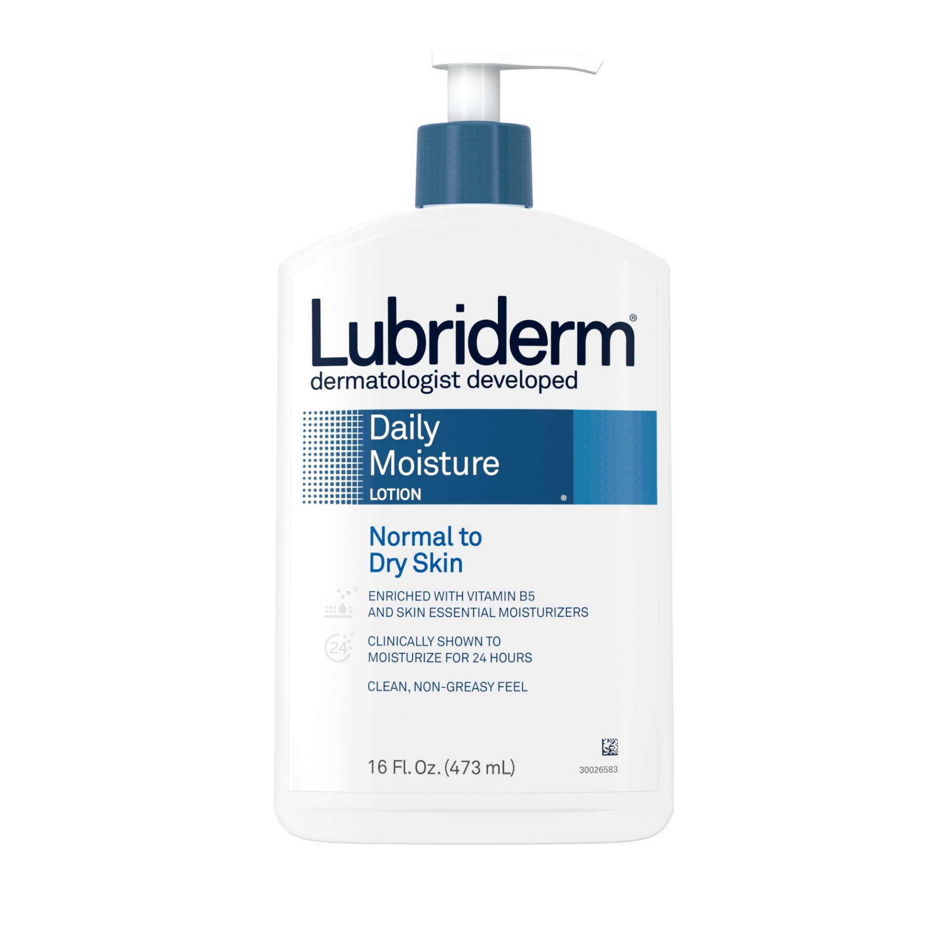 slide 1 of 6, Lubriderm Daily Moisture Hydrating Body and Hand Lotion To Help Moisturize Dry Skin with Pro-Vitamin B5 For Healthy-Looking Skin, Non-Greasy, 16 fl oz