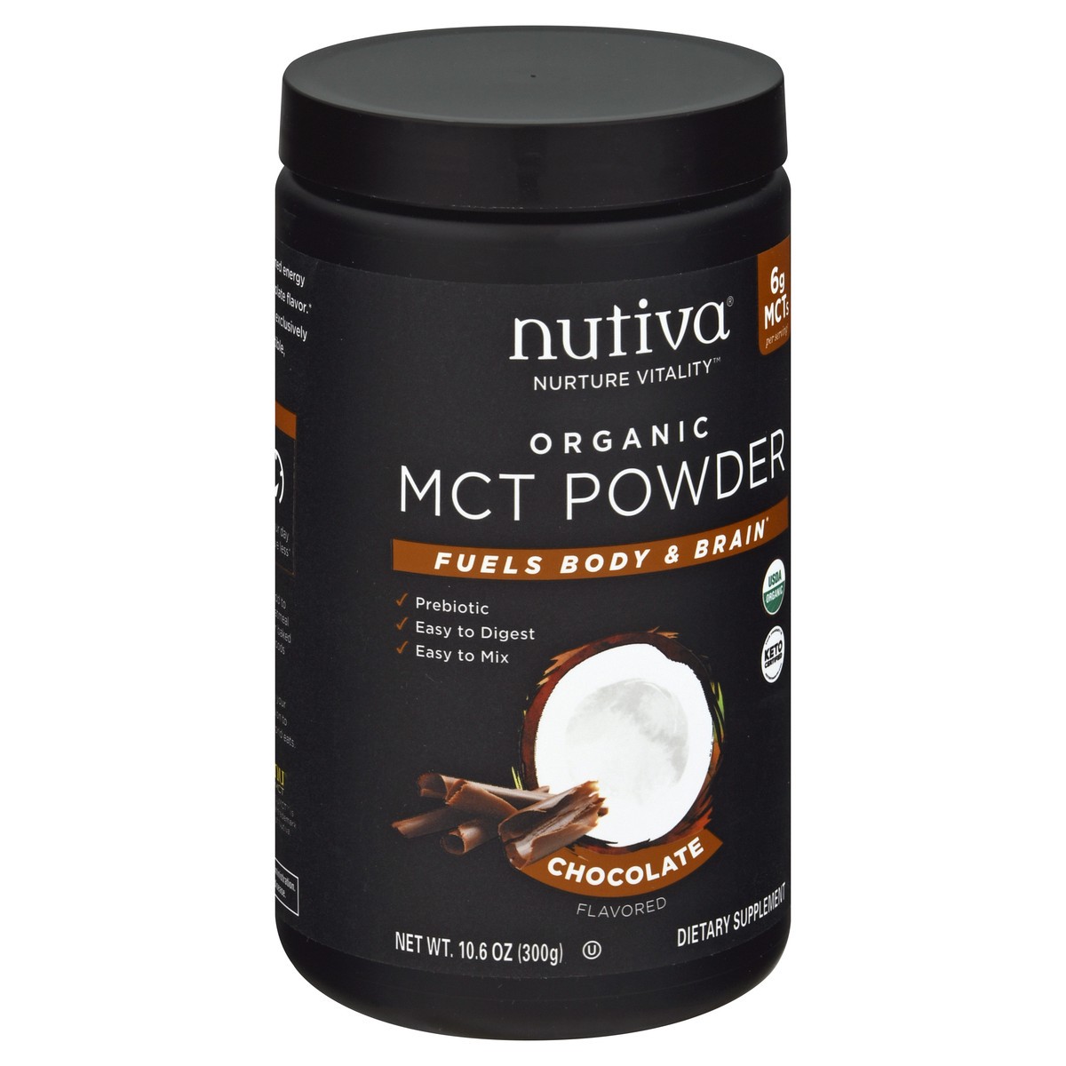 slide 2 of 9, Nutiva Nurture Vitality Organic Chocolate Flavored MCT Powder 10.6 oz, 10.6 oz