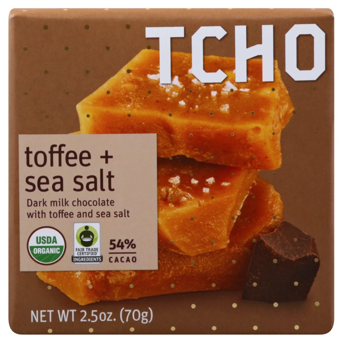slide 1 of 1, TCHO Organic Milk Chocolate with Toffee & Sea Salt , 2.5 oz