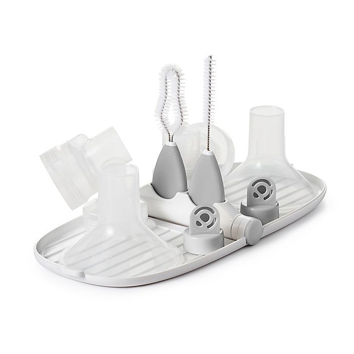 slide 5 of 7, OXO Tot Breast Pump Parts Drying Rack with Brushes - Grey, 1 ct