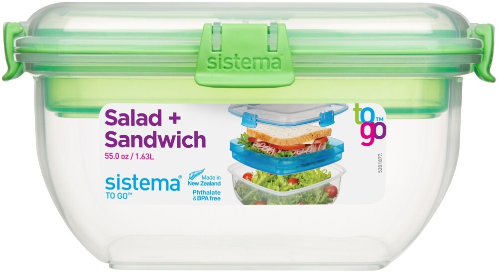 slide 1 of 1, Sistema To Go Salad And Sandwich Pack, 55 oz