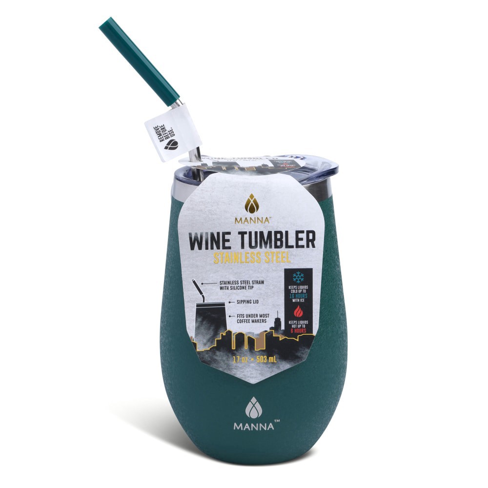 slide 2 of 4, Manna Wine Tumbler - Green, 17 oz