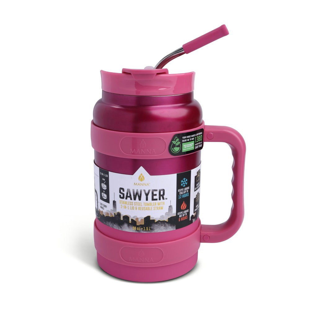 slide 2 of 4, Manna Sawyer Bottle - Pink, 50 oz