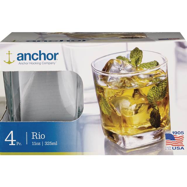 slide 1 of 1, Anchor Hocking Rio Glasses Pack, 4 ct