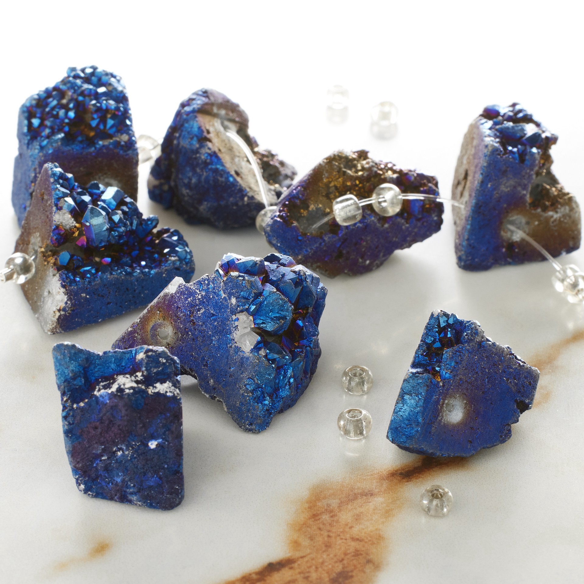 slide 3 of 3, Blue Iridescent Druzy Agate Chunks By Bead Landing, 20mm - 25mm