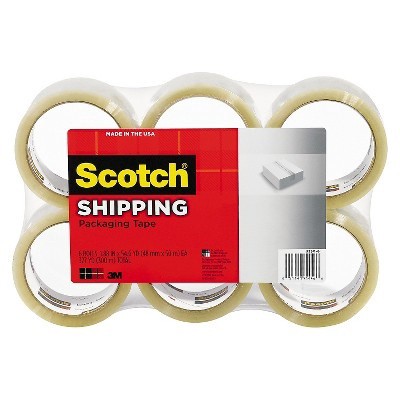 slide 1 of 2, Scotch 3350 General Purpose Packaging Tape, 1.88" x 54.6yds, Clear, 6 ct