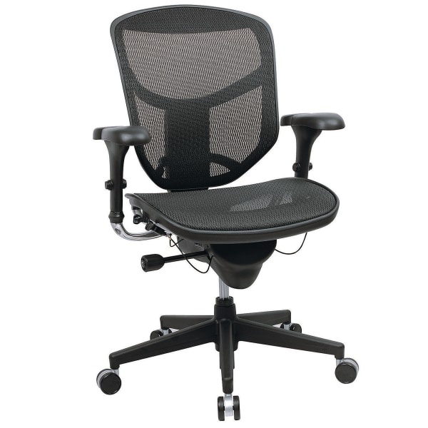 slide 1 of 8, WORKPRO Quantum 9000 Series Ergonomic Mesh/Mesh Mid-Back Chair, Black/Black, 1 ct