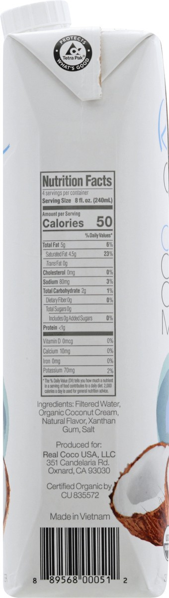 slide 2 of 13, Real Coco Life Refreshed Original Organic Coconut Milk 33.8 oz, 33.8 oz