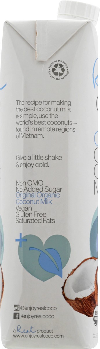 slide 8 of 13, Real Coco Life Refreshed Original Organic Coconut Milk 33.8 oz, 33.8 oz