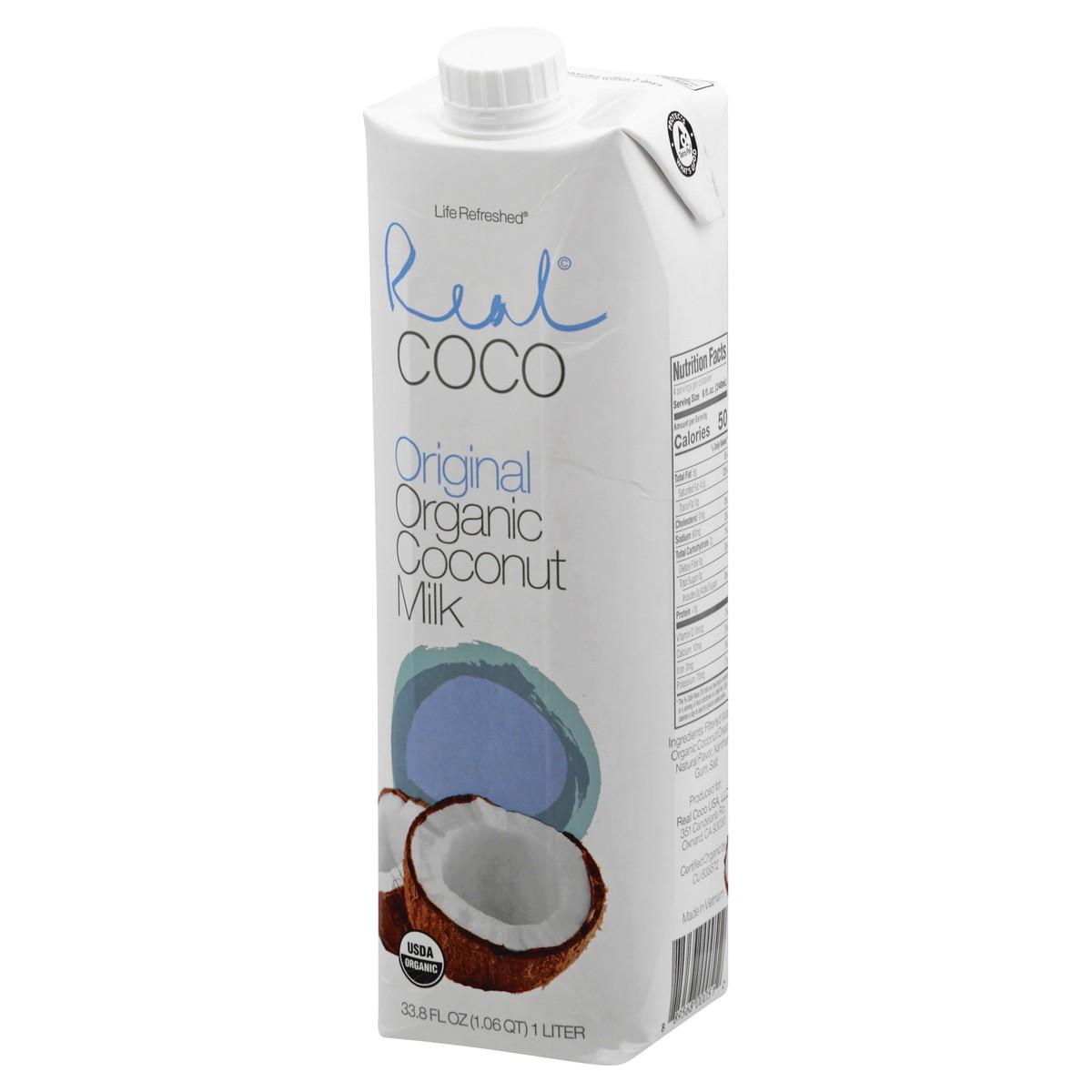 slide 10 of 13, Real Coco Life Refreshed Original Organic Coconut Milk 33.8 oz, 33.8 oz