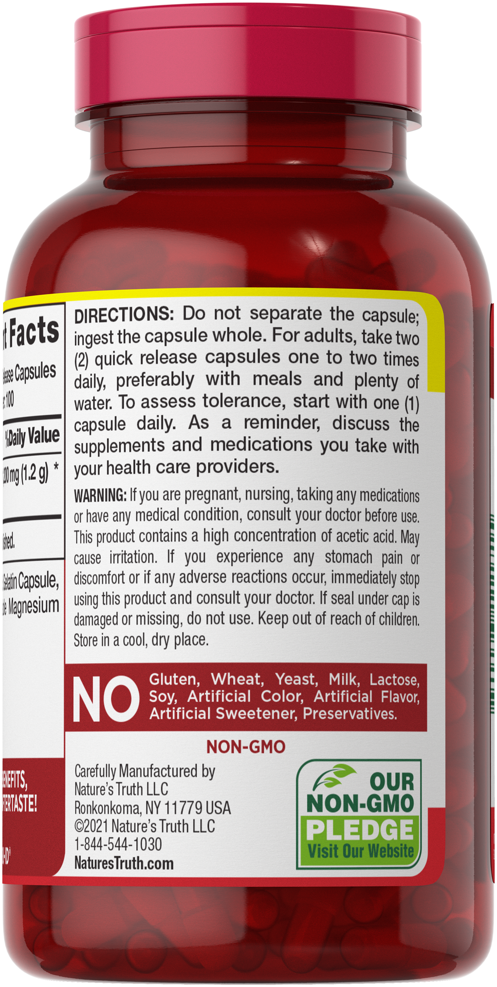 slide 3 of 4, Nature's Truth Triple Strength Apple Cider Vinegar 1,200 mg, 200 ct