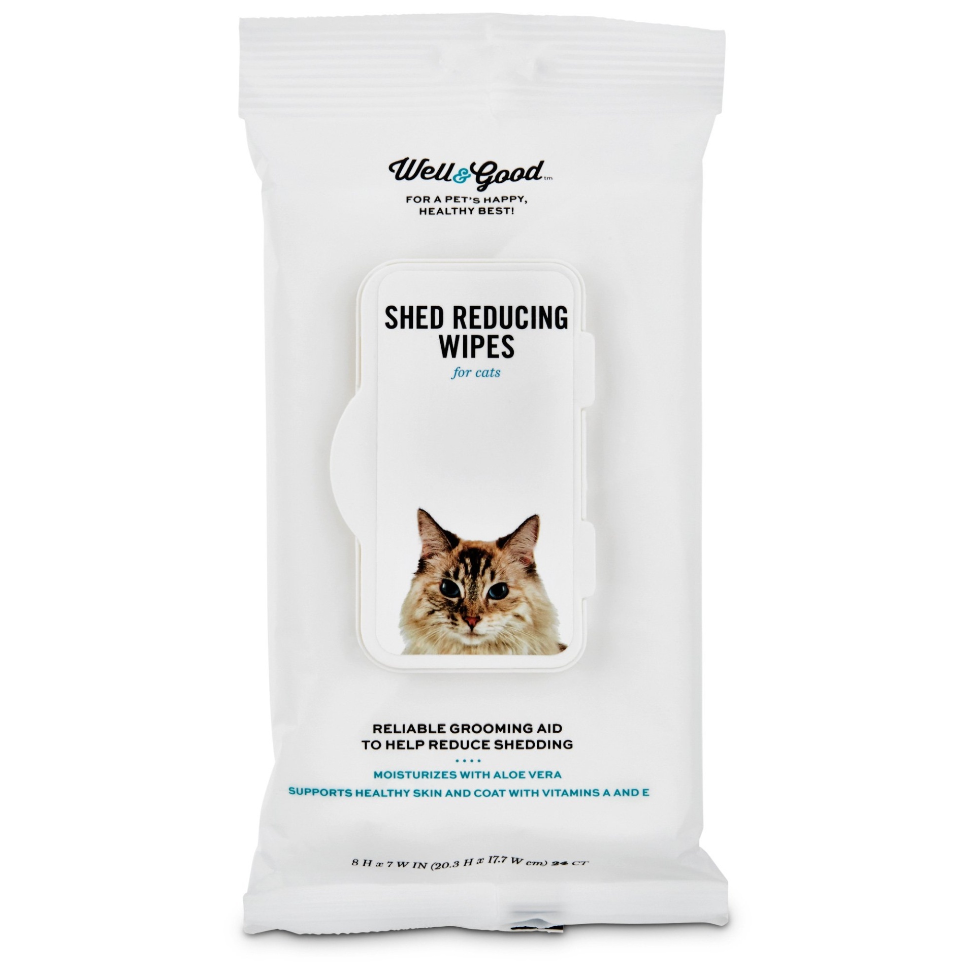 slide 1 of 1, Well & Good Shed Reducing Cat Wipes, 24 ct