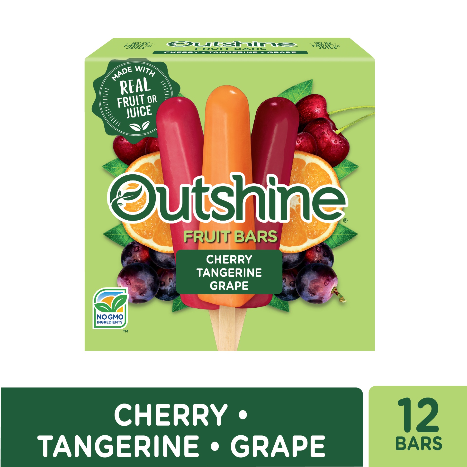 slide 1 of 7, Outshine Cherry, Tangerine, And Grape Frozen Fruit Bars Variety Pack, 12 ct