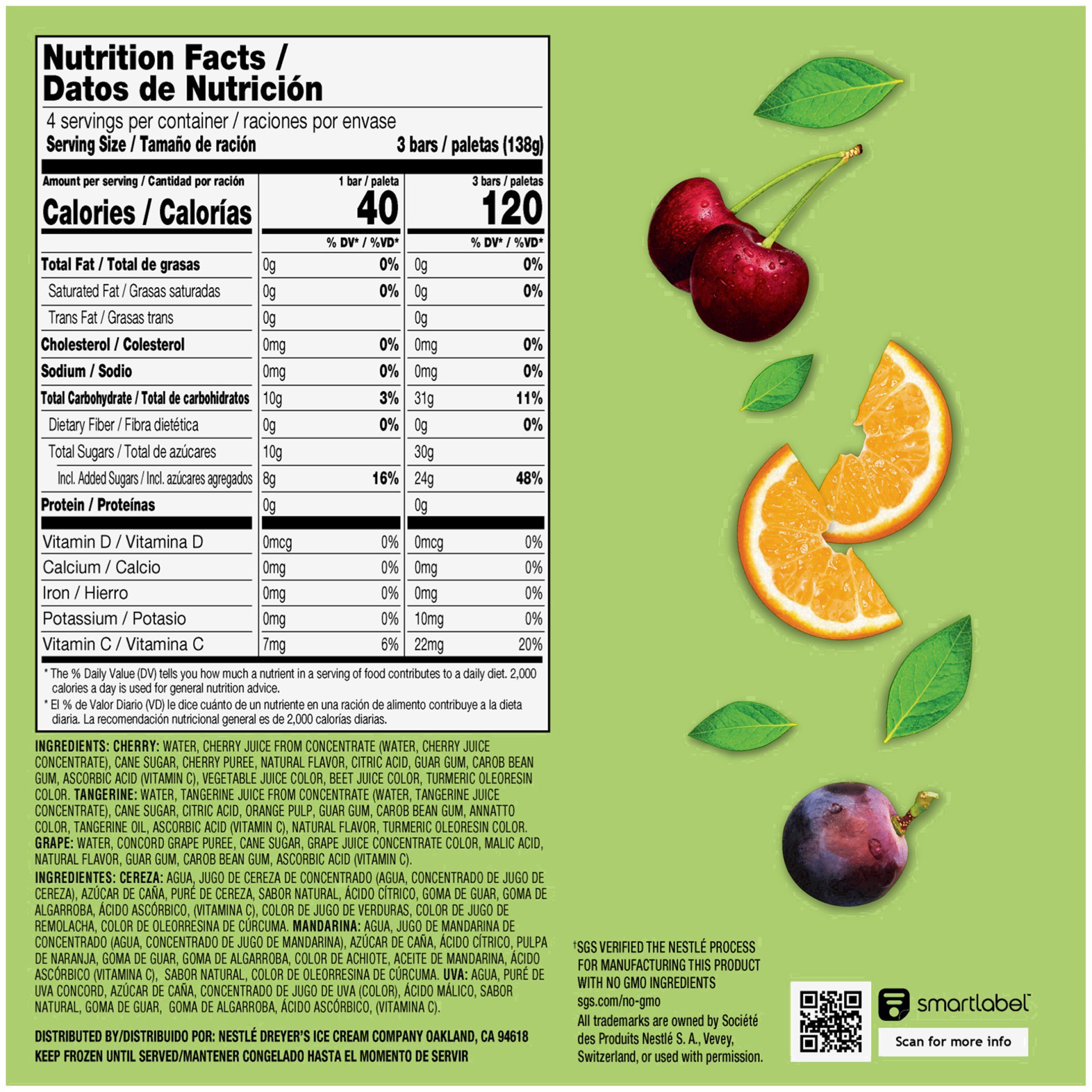 slide 13 of 76, Outshine Assorted Cherry/Tangerine/Grape Fruit Ice Pops Mini 12 ea, 12 ct
