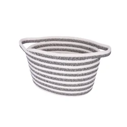 Havenstay Small Cotton Rope Basket Gray White