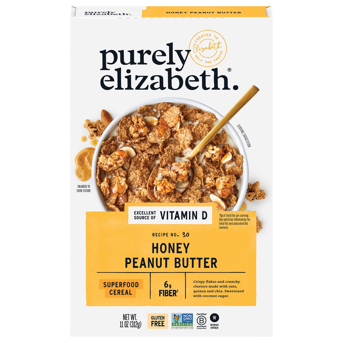 slide 6 of 14, Purely Elizabeth Honey Peanut Butter Cereal, 1 ct