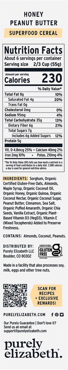 slide 2 of 14, Purely Elizabeth Honey Peanut Butter Cereal, 1 ct
