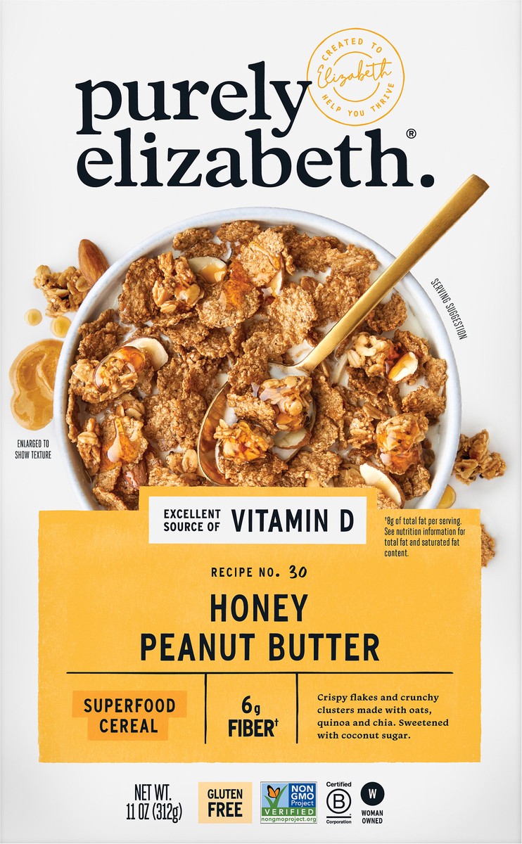 slide 11 of 14, Purely Elizabeth Honey Peanut Butter Cereal, 1 ct