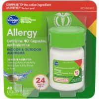 slide 1 of 1, Kroger Cetirizine Hcl Antihistamine Allergy Relief Liquid Gels, 40 ct