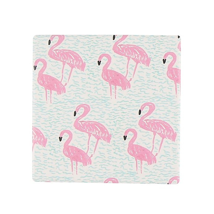 slide 1 of 1, Thirstystone Occasions Flamingos and Waves Square Coaster, 1 ct