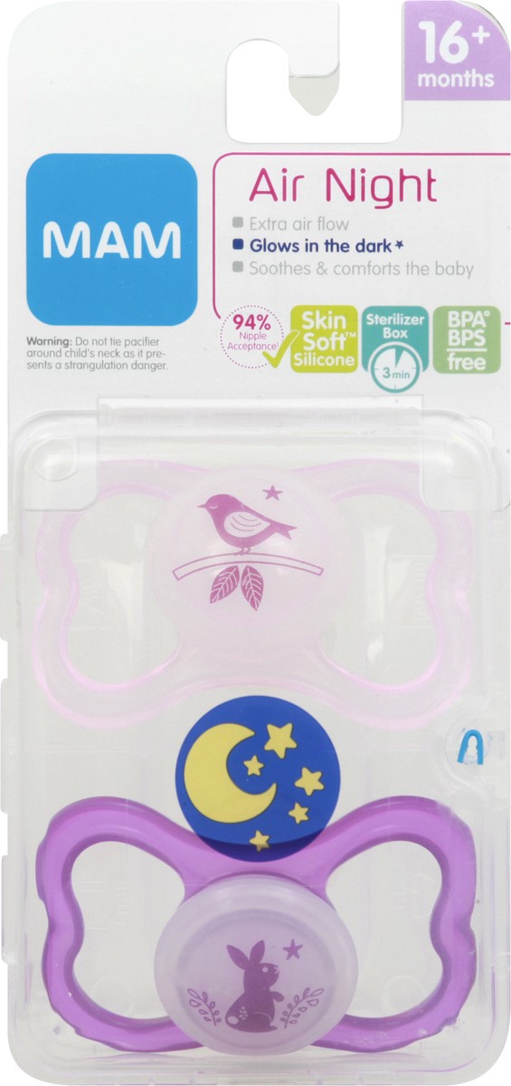 slide 2 of 11, MAM Air Night 16+ months Pacifier 2 ea, 2 ct
