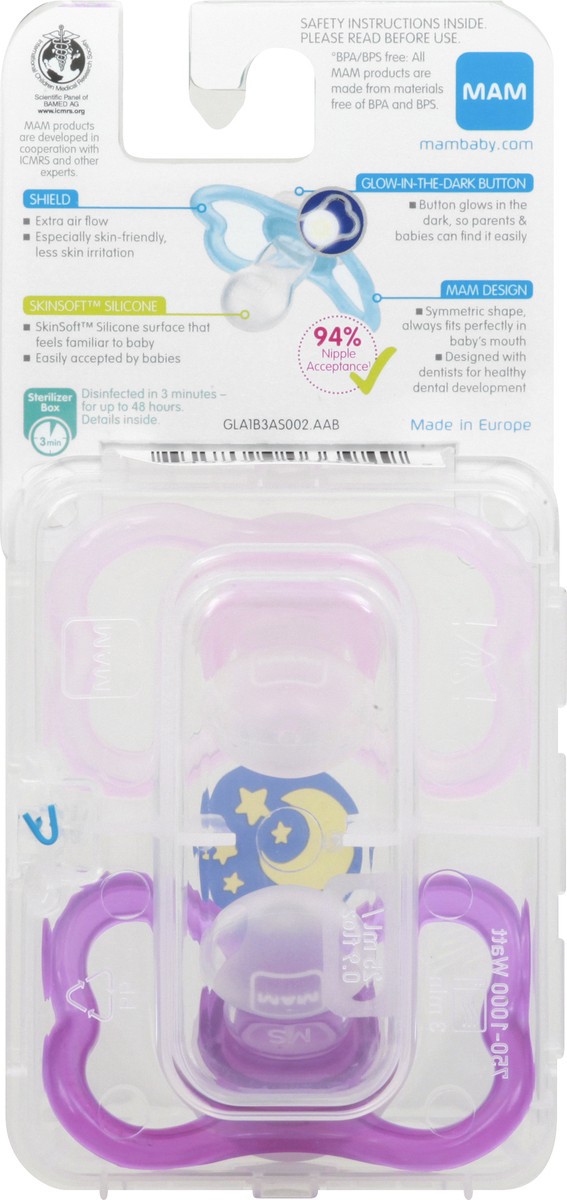 slide 8 of 11, MAM Air Night 16+ months Pacifier 2 ea, 2 ct