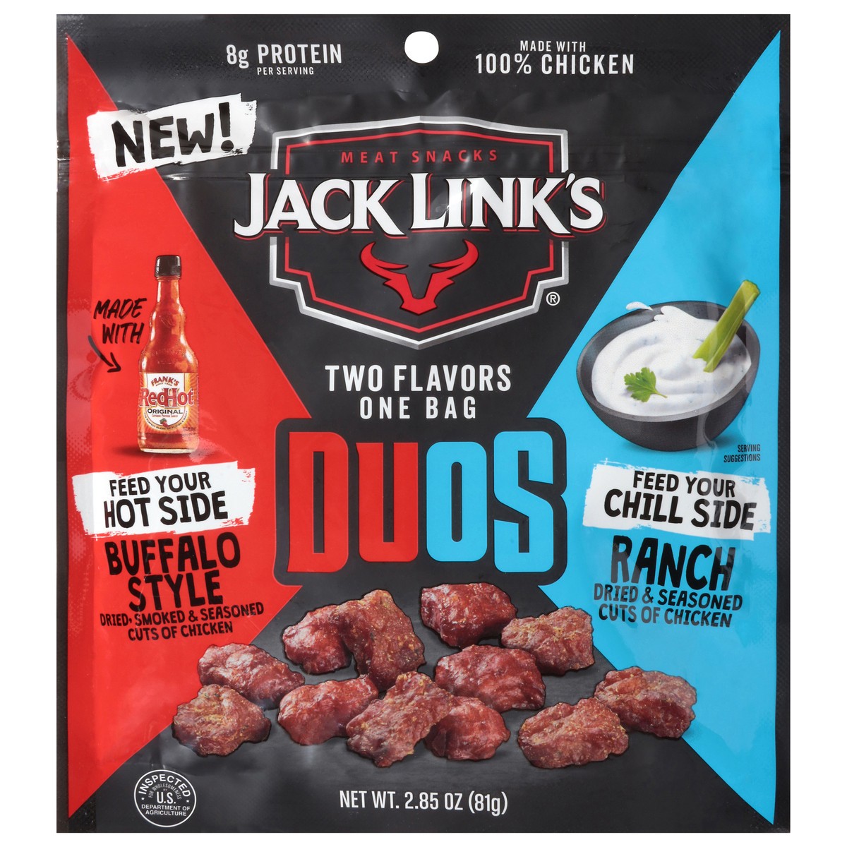 slide 1 of 14, Jack Links Duos Franks & Ranch, 2.85 oz