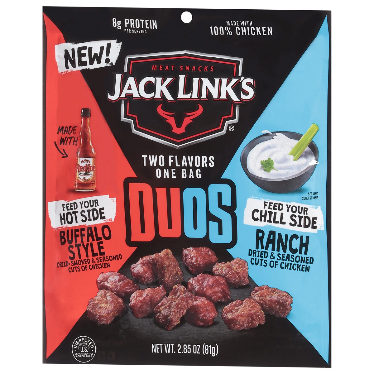slide 10 of 14, Jack Links Duos Franks & Ranch, 2.85 oz