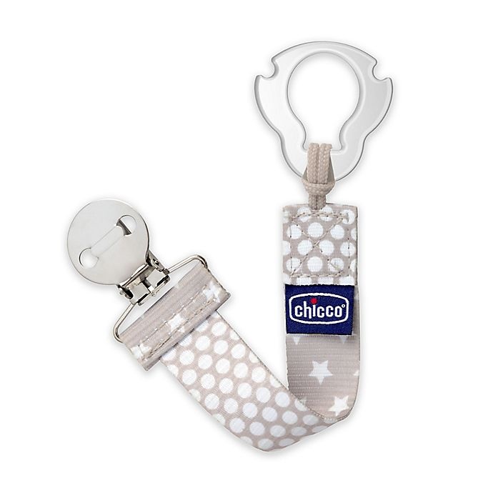 slide 1 of 4, Chicco Universal Two - One Pacifier Clip/Holder - Grey, 1 ct