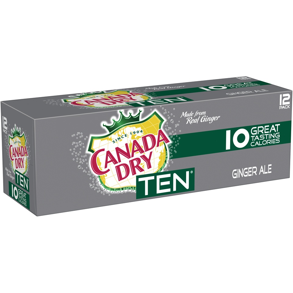 slide 2 of 3, Canada Dry TEN Ginger Ale, 12 ct; 12 fl oz