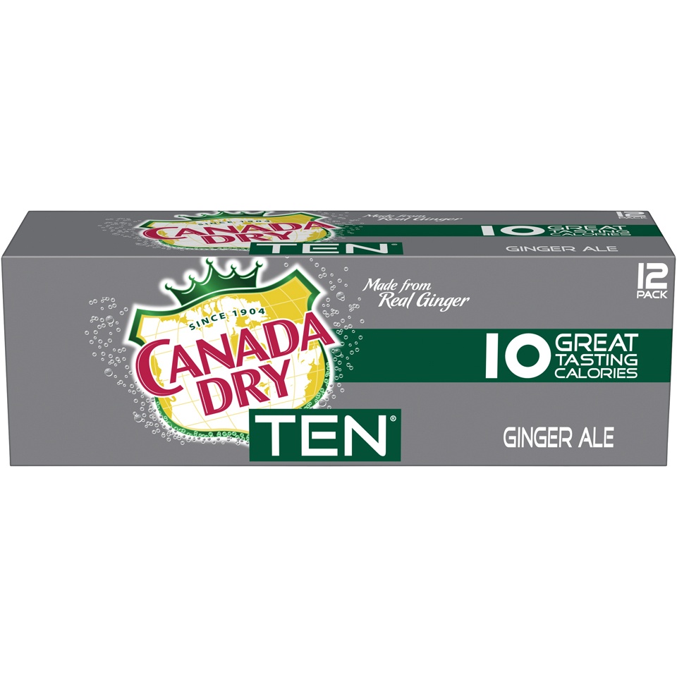 slide 1 of 3, Canada Dry TEN Ginger Ale, 12 ct; 12 fl oz