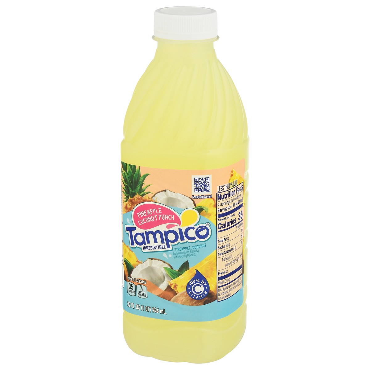 slide 3 of 9, Tampico Pineapple Coconut Punch, 32 oz