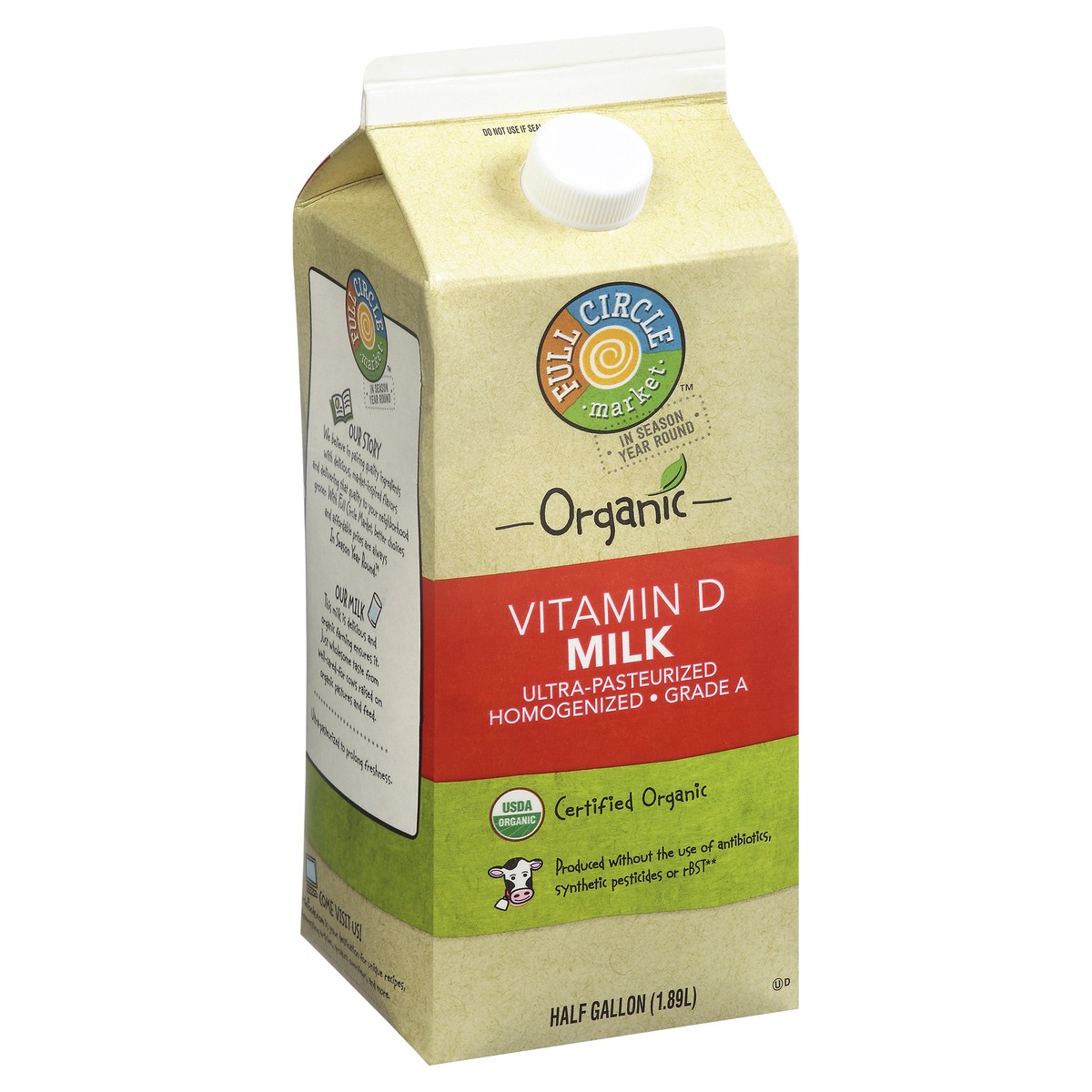 slide 8 of 9, Full Circle Market Organic Whole Milk, 64 fl oz