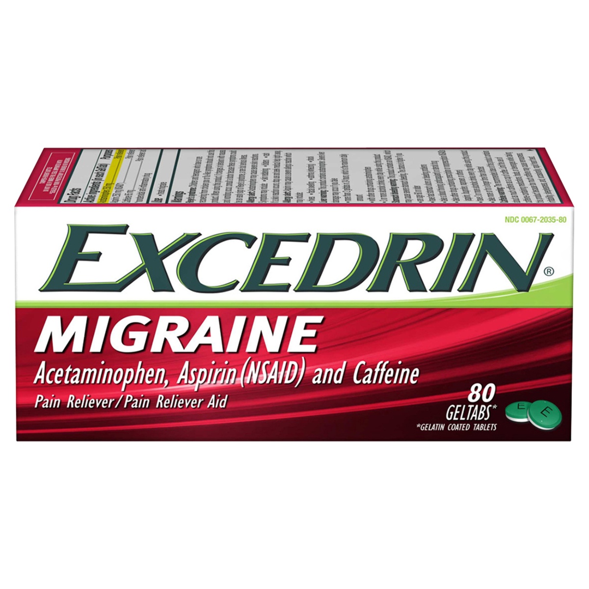 slide 1 of 11, Excedrin Migraine Geltabs Acetaminophen Aspirin Nsaid, 80 ct