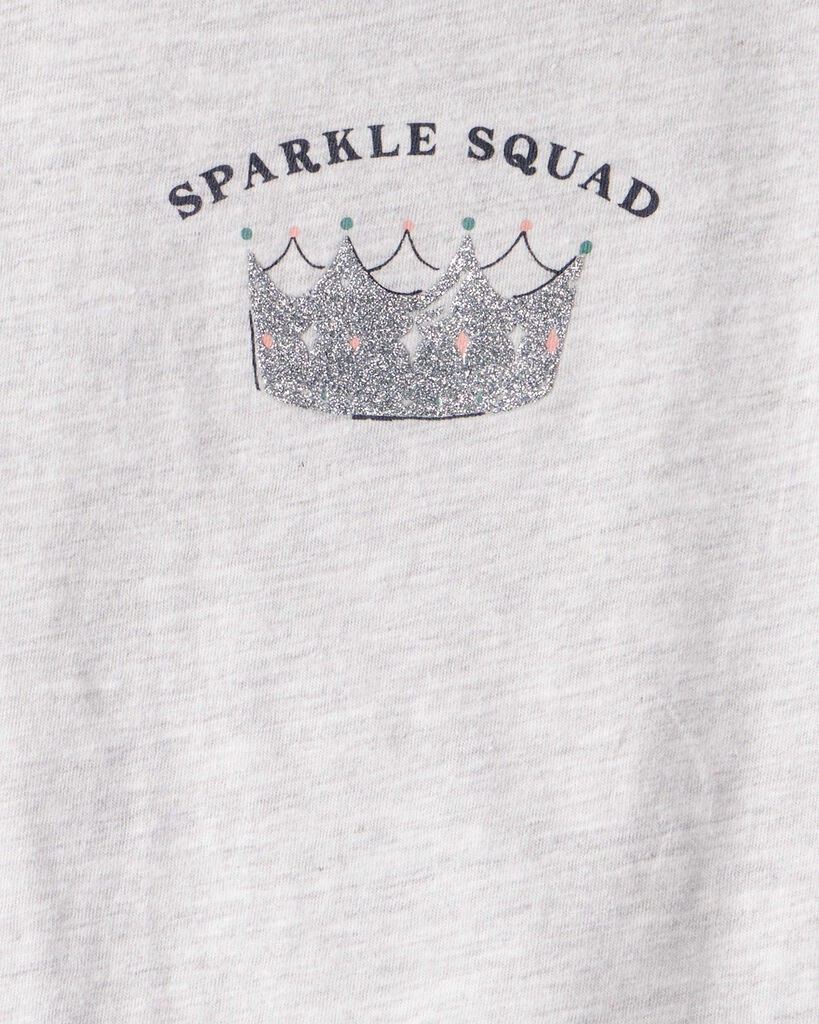 slide 2 of 2, Carter's Toddler Girl Sparkle Squad Short-Sleeve Graphic Tee - Grey Grey 3T, 1 ct
