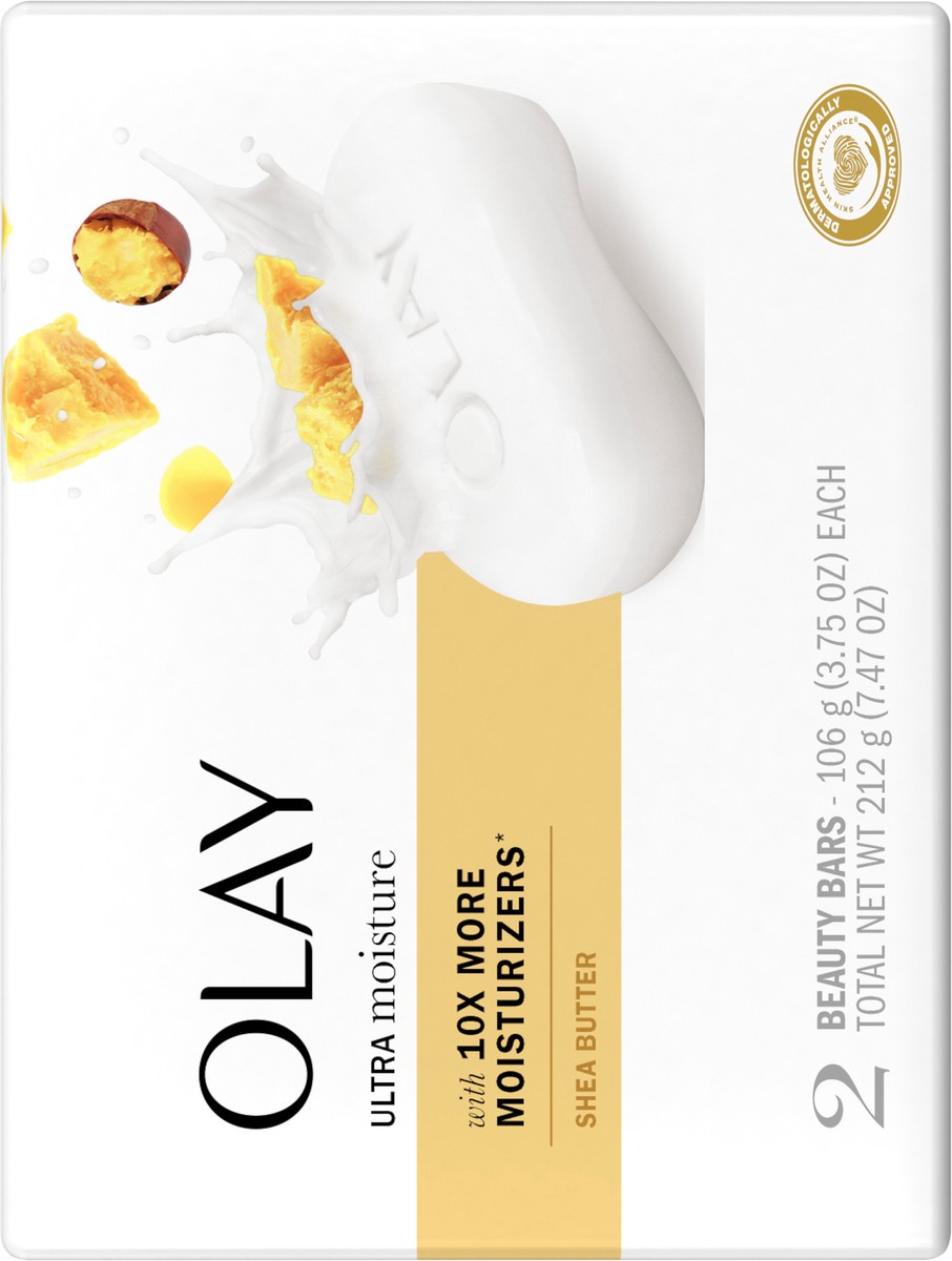 slide 2 of 3, Olay Moisture Outlast Ultra Moisture Shea Butter Beauty Bar with Vitamin B3 Complex 3.75 oz, 2 count, 2 ct