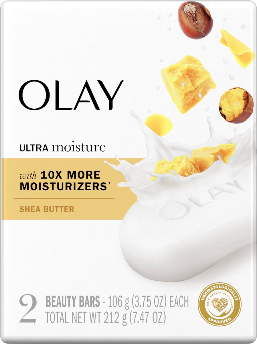 slide 3 of 3, Olay Moisture Outlast Ultra Moisture Shea Butter Beauty Bar with Vitamin B3 Complex 3.75 oz, 2 count, 2 ct
