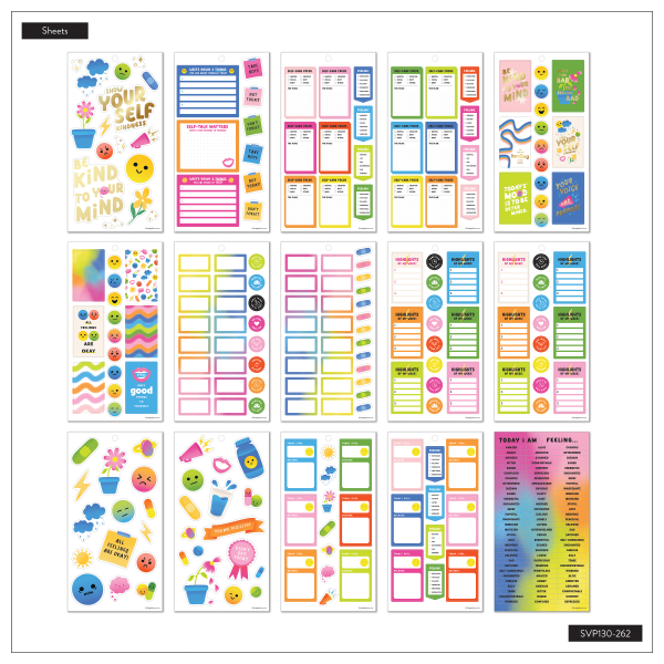 slide 6 of 6, Happy Planner Classic Stickers, 9"H X 4-3/4"W X 1/4"D, Take Care Of You, Value Pack Of 688 Stickers, 688 ct