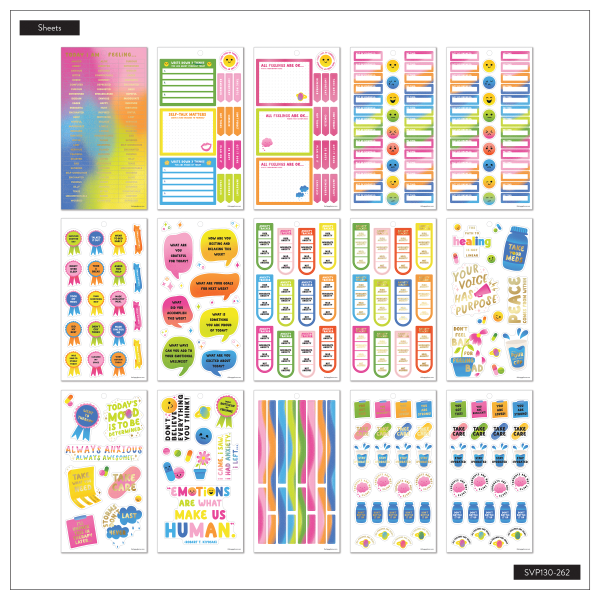 slide 3 of 6, Happy Planner Classic Stickers, 9"H X 4-3/4"W X 1/4"D, Take Care Of You, Value Pack Of 688 Stickers, 688 ct