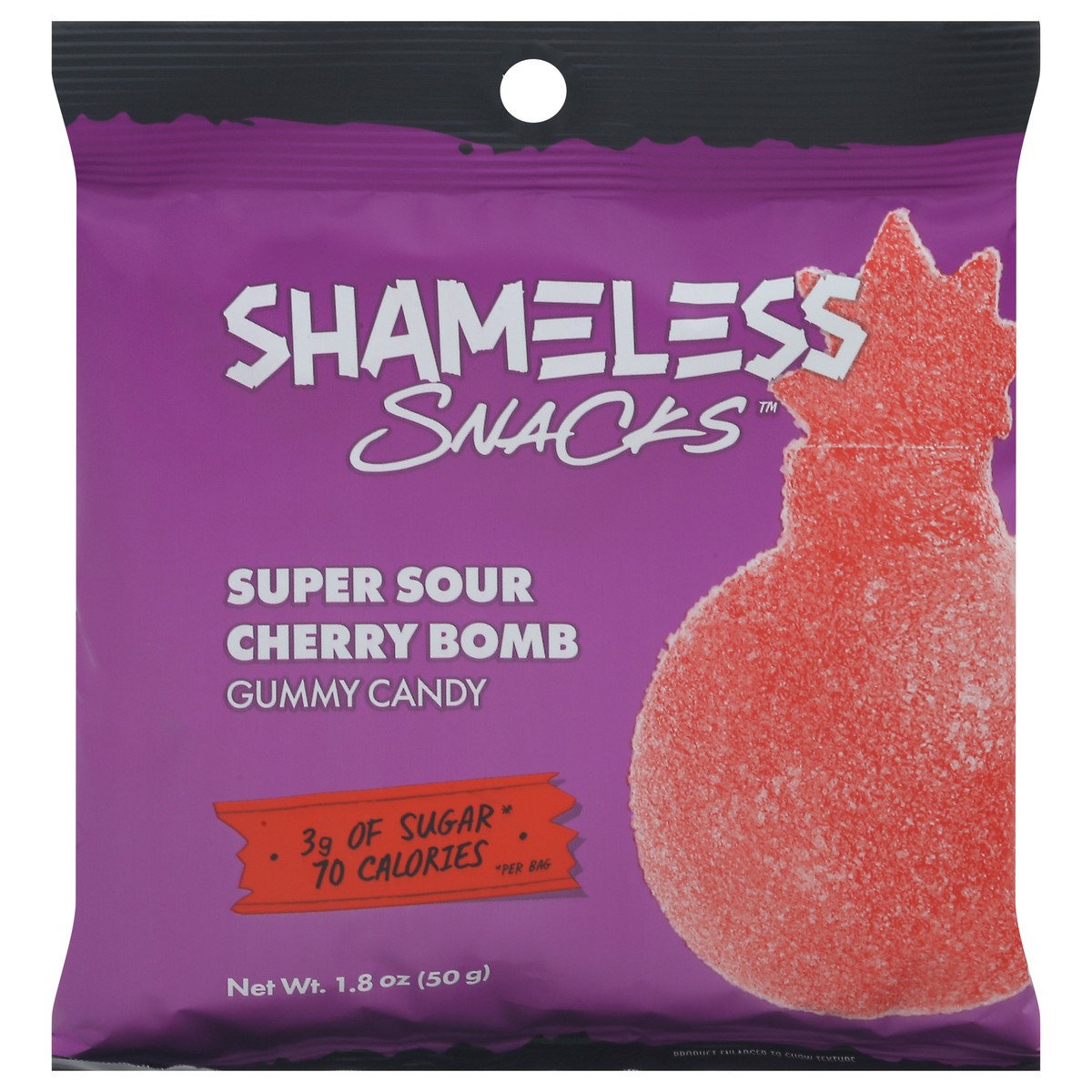 slide 6 of 13, Shameless Snacks Super Sour Cherry Bomb Gummy Candy 1.8 oz, 1.8 oz