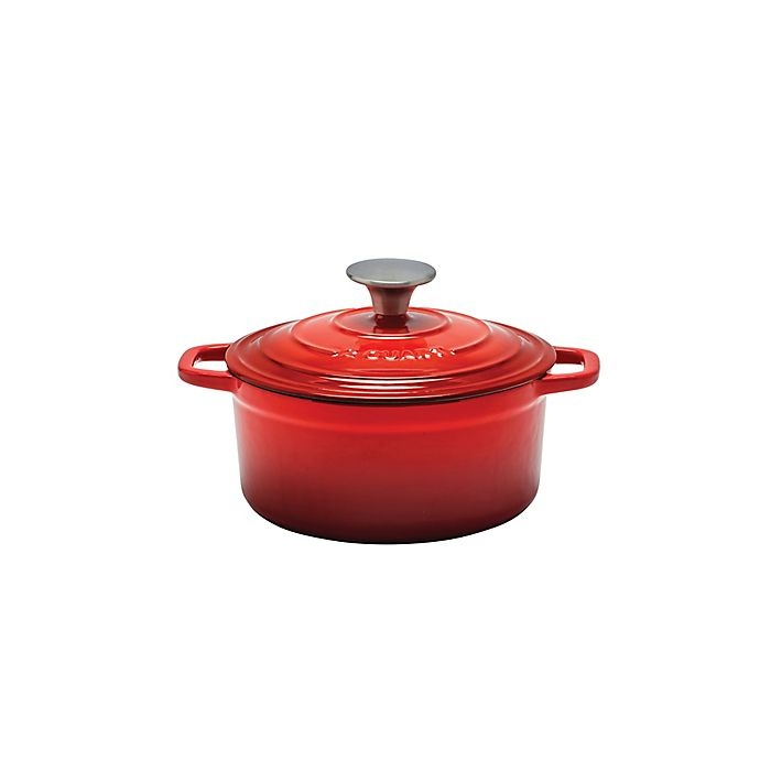 slide 1 of 7, Artisanal Kitchen Supply Enameled Cast Iron Dutch Oven - Red, 2 qt